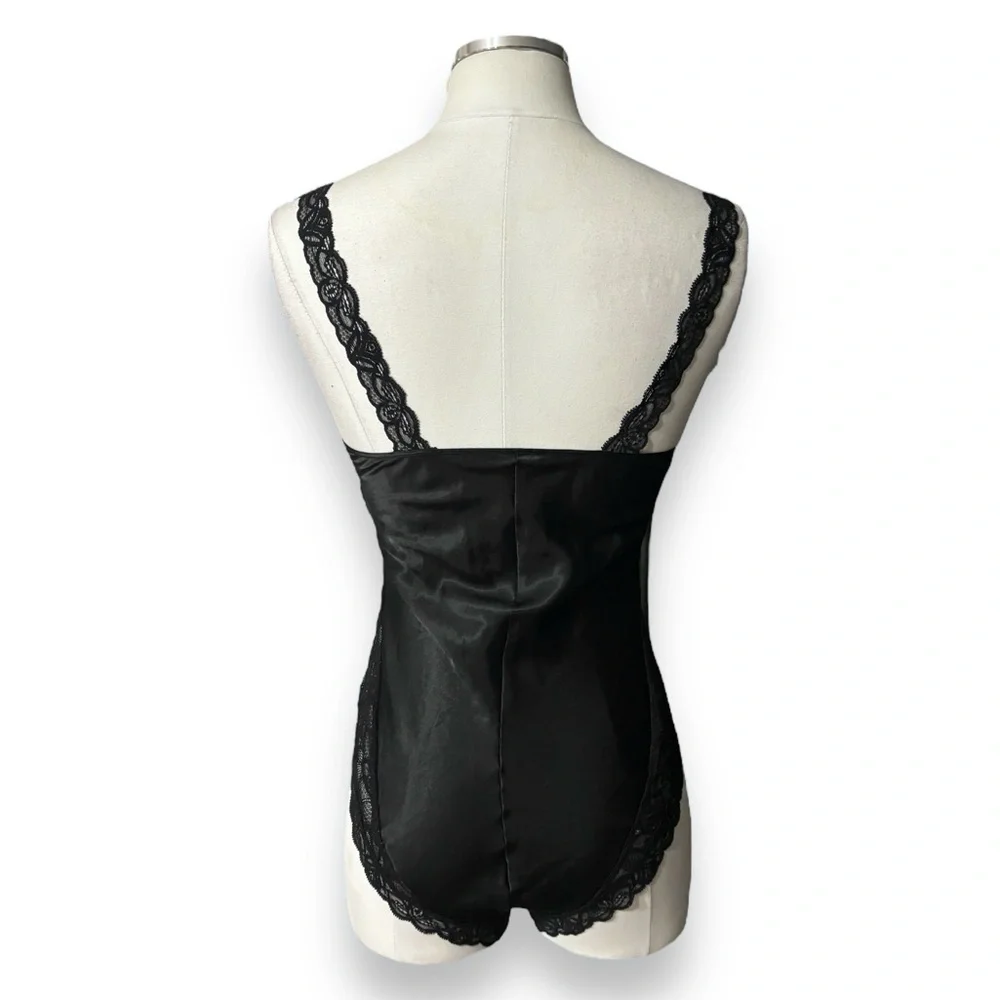 ST. MICHAEL Black Lace Bodysuit VINTAGE